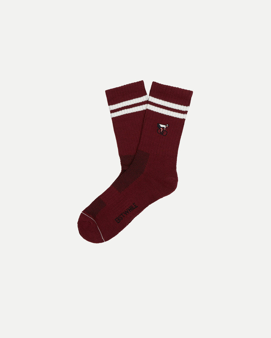 Erstwhile Crew Sock Burgundy