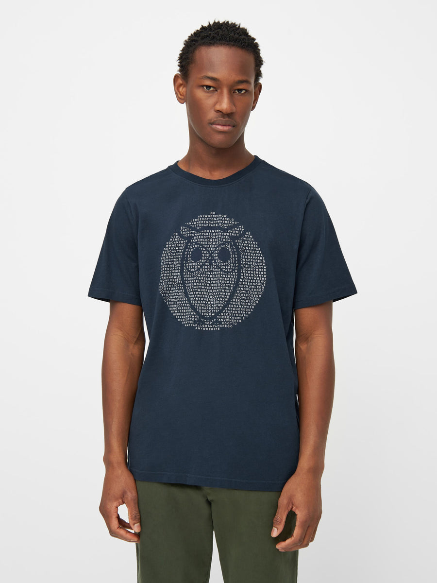 KnowledgeCotton Apparel - KnowledgeCotton T-Shirt Regular fit owl chest print - GOTS/Vegan - Grünbert