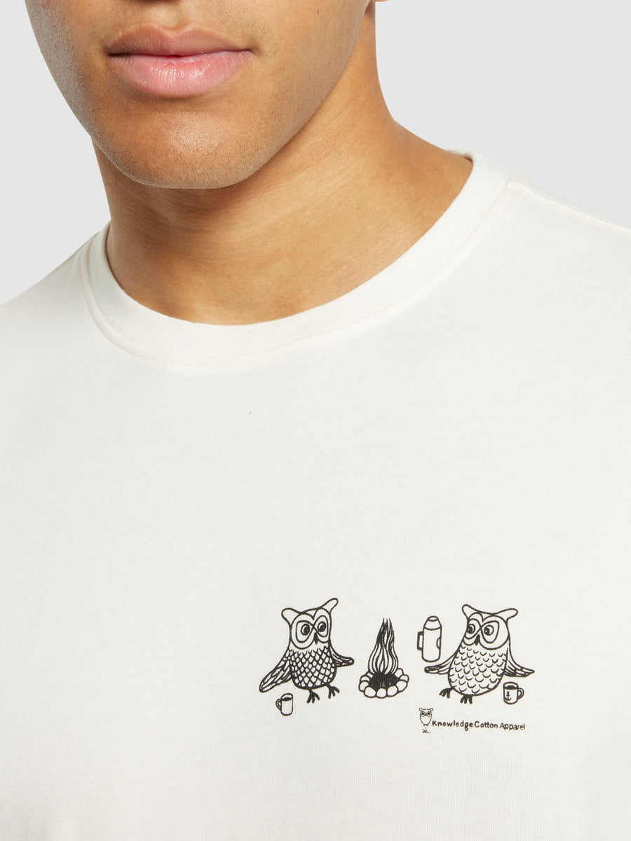 Knowledge Cotton T-Shirt  Regular fit owl trip chest print