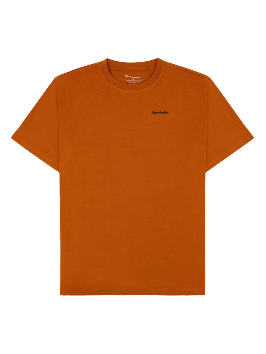 Knowledge Cotton Regenerative Organic Cotton Back Print T-Shirt GOTS Pumpkin Spice
