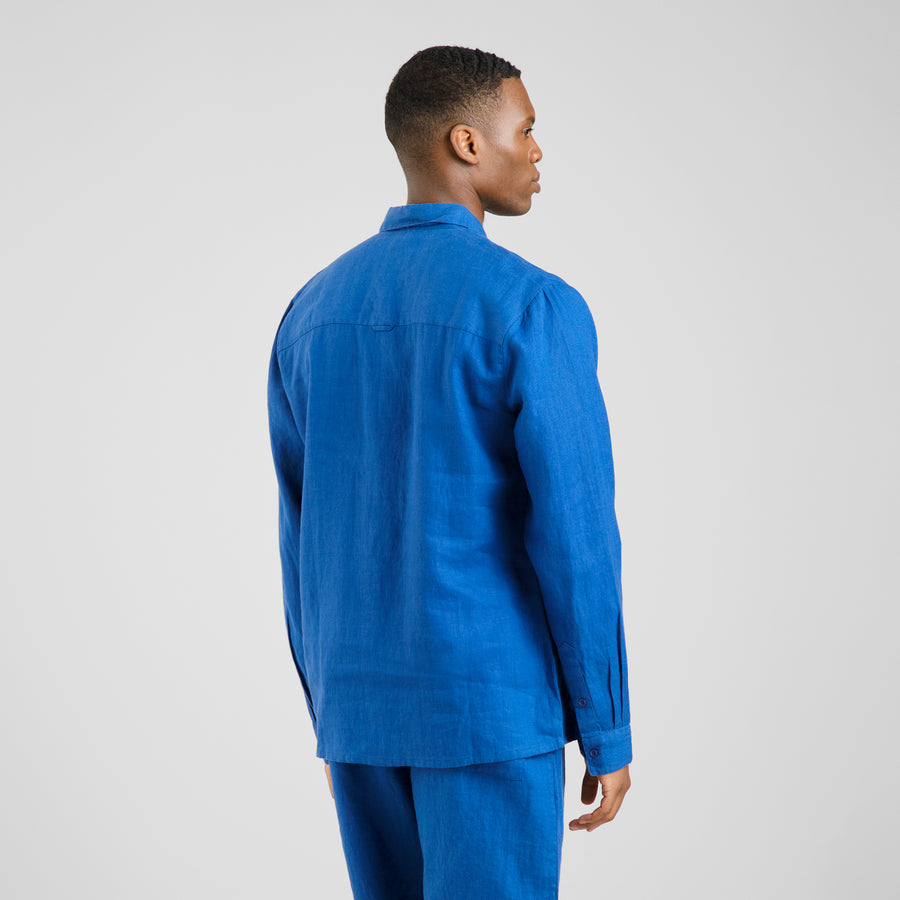 Dedicated Shirt Rute Linen Limoges Blue