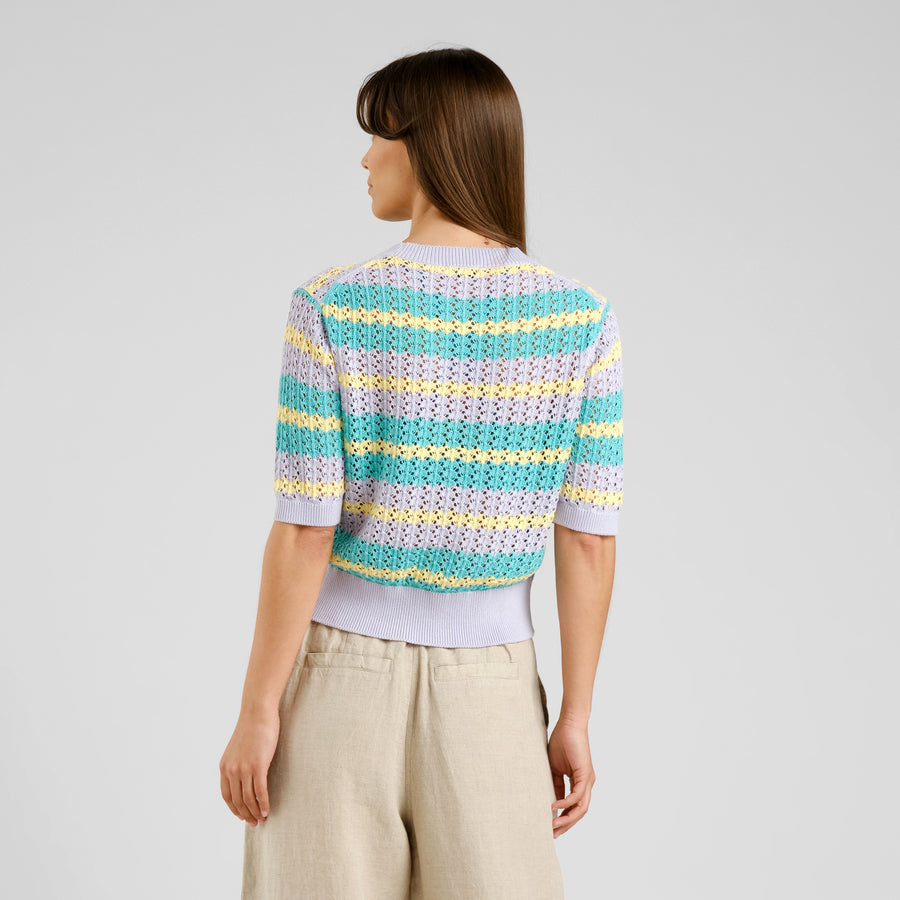 Dedicated Knitted T-shirt Flen Crochet Retro Stripe Multi Color
