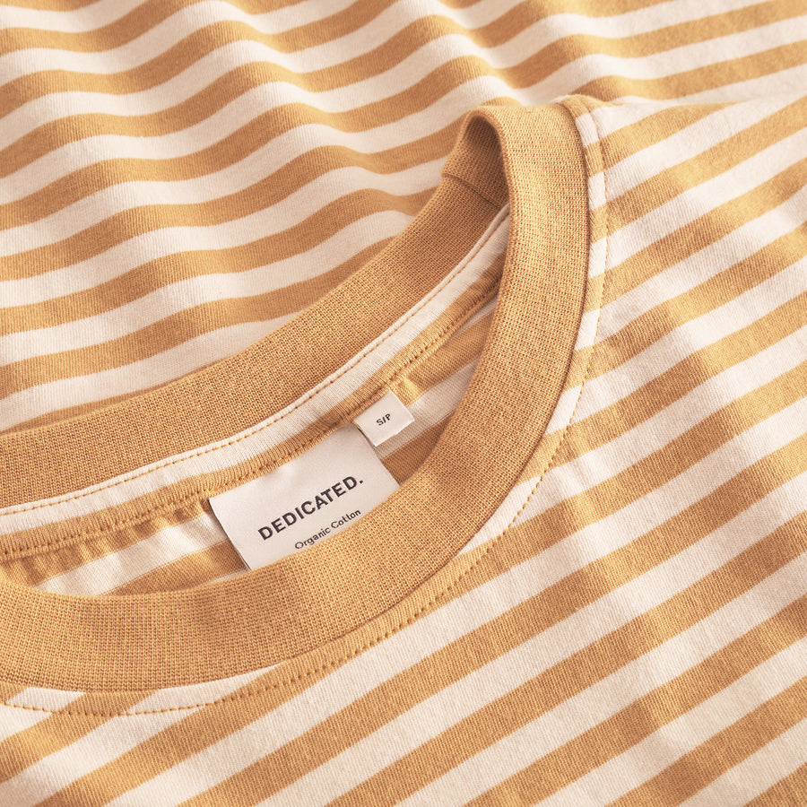 Dedicated T-shirt Vadstena Stripes Gold Yellow