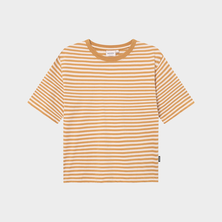 Dedicated T-shirt Vadstena Stripes Gold Yellow