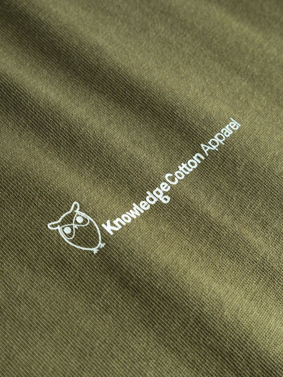 KnowledgeCotton Apparel - KnowledgeCotton Regular trademark chest print t-shirt - GOTS - Grünbert