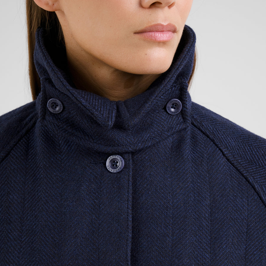 Dedicated Wool Jacket Nabben Herringbone Navy