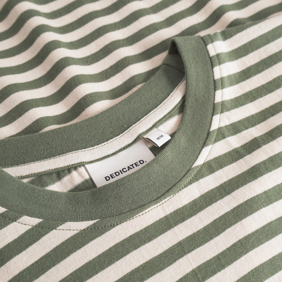 Dedicated T-shirt Stockholm Stripes Leaf Green