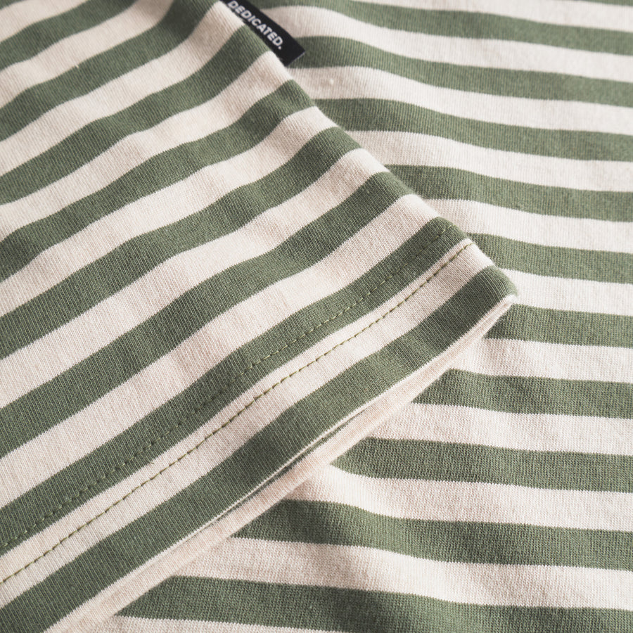 Dedicated T-shirt Stockholm Stripes Leaf Green