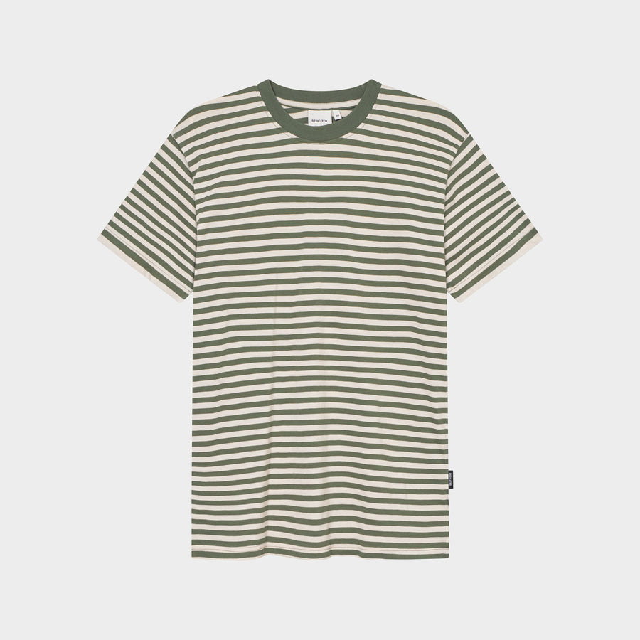 Dedicated T-shirt Stockholm Stripes Leaf Green