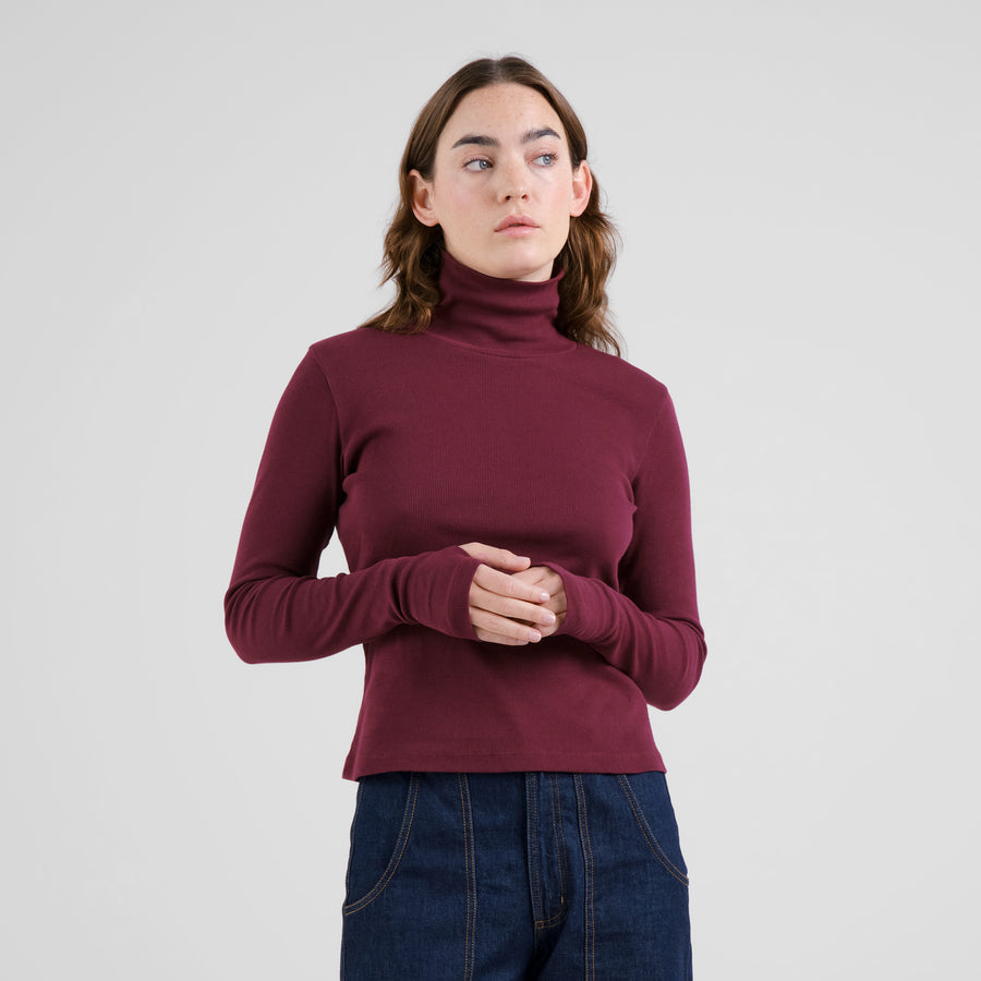 Dedicated Rib Top Malma Fig Red