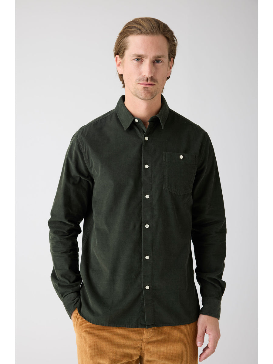 Knowledge Cotton Corduroy shirt forrest night