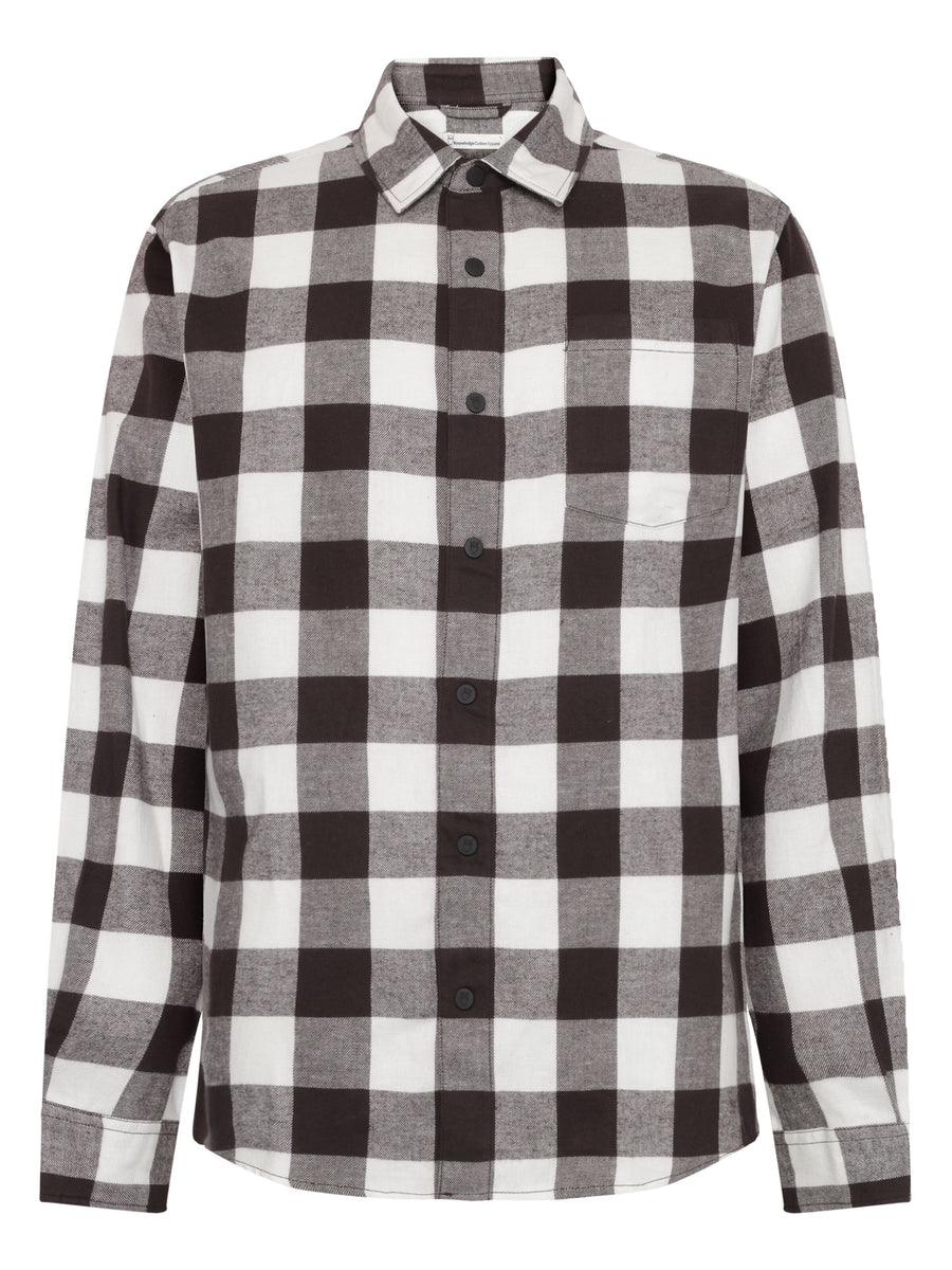 Knowledge Cotton Organic Cotton Checked Flannel Shirt GOTS Brown check