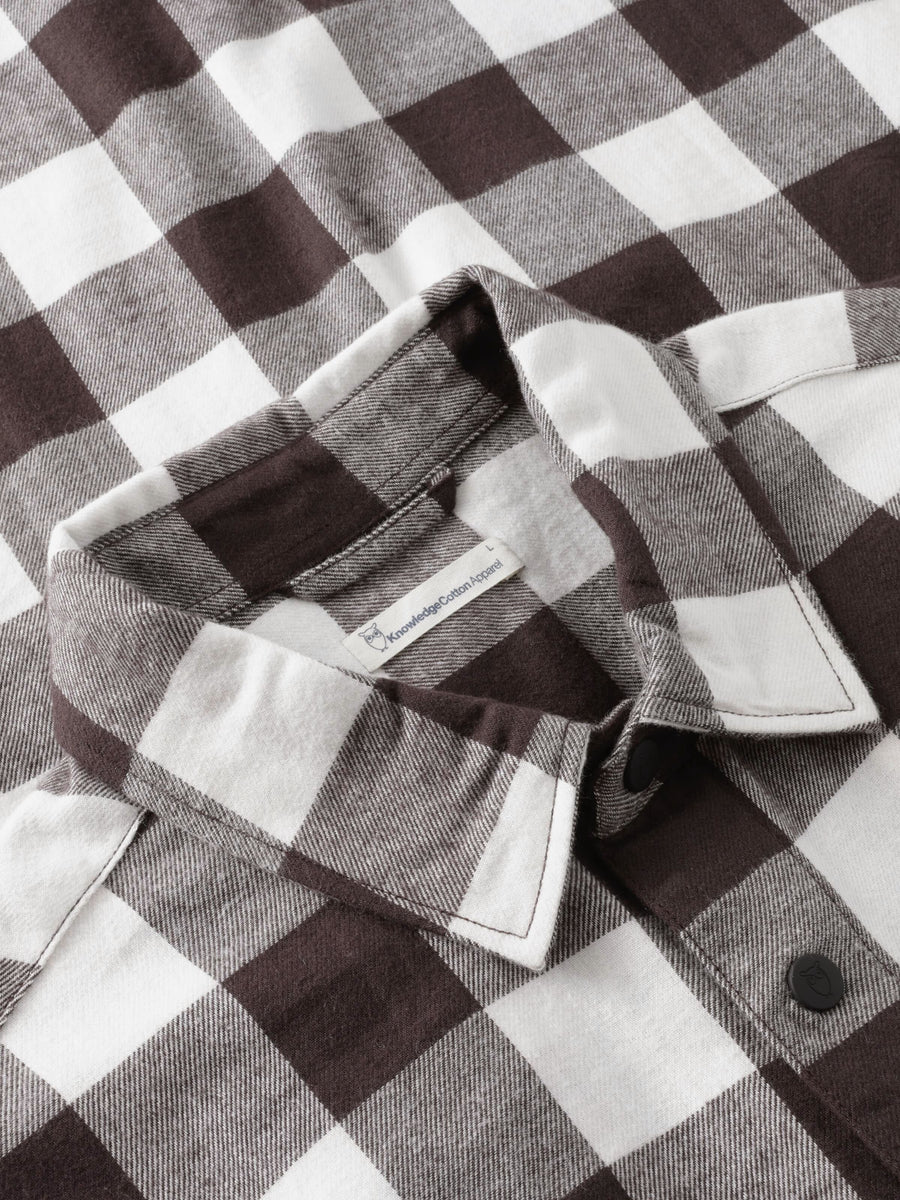 Knowledge Cotton Organic Cotton Checked Flannel Shirt GOTS Brown check