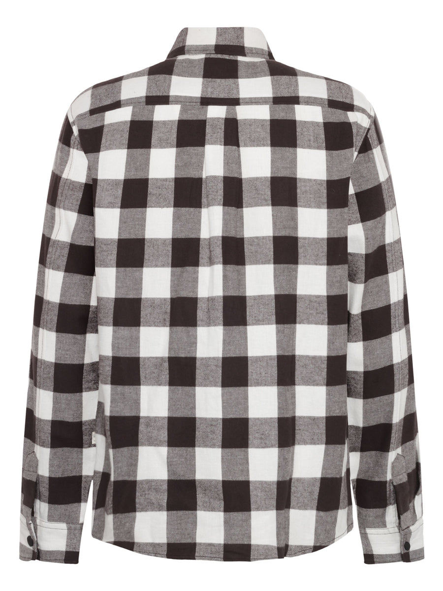 Knowledge Cotton Organic Cotton Checked Flannel Shirt GOTS Brown check