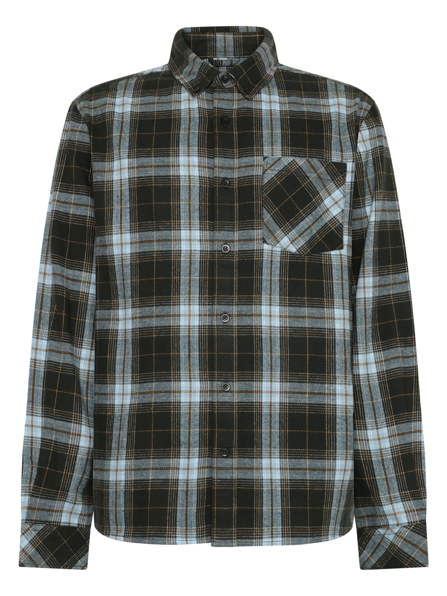 Knowledge Cotton Organic Cotton Checked Flannel Shirt GOTS Green check