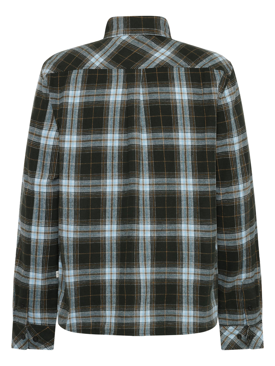 Knowledge Cotton Organic Cotton Checked Flannel Shirt GOTS Green check