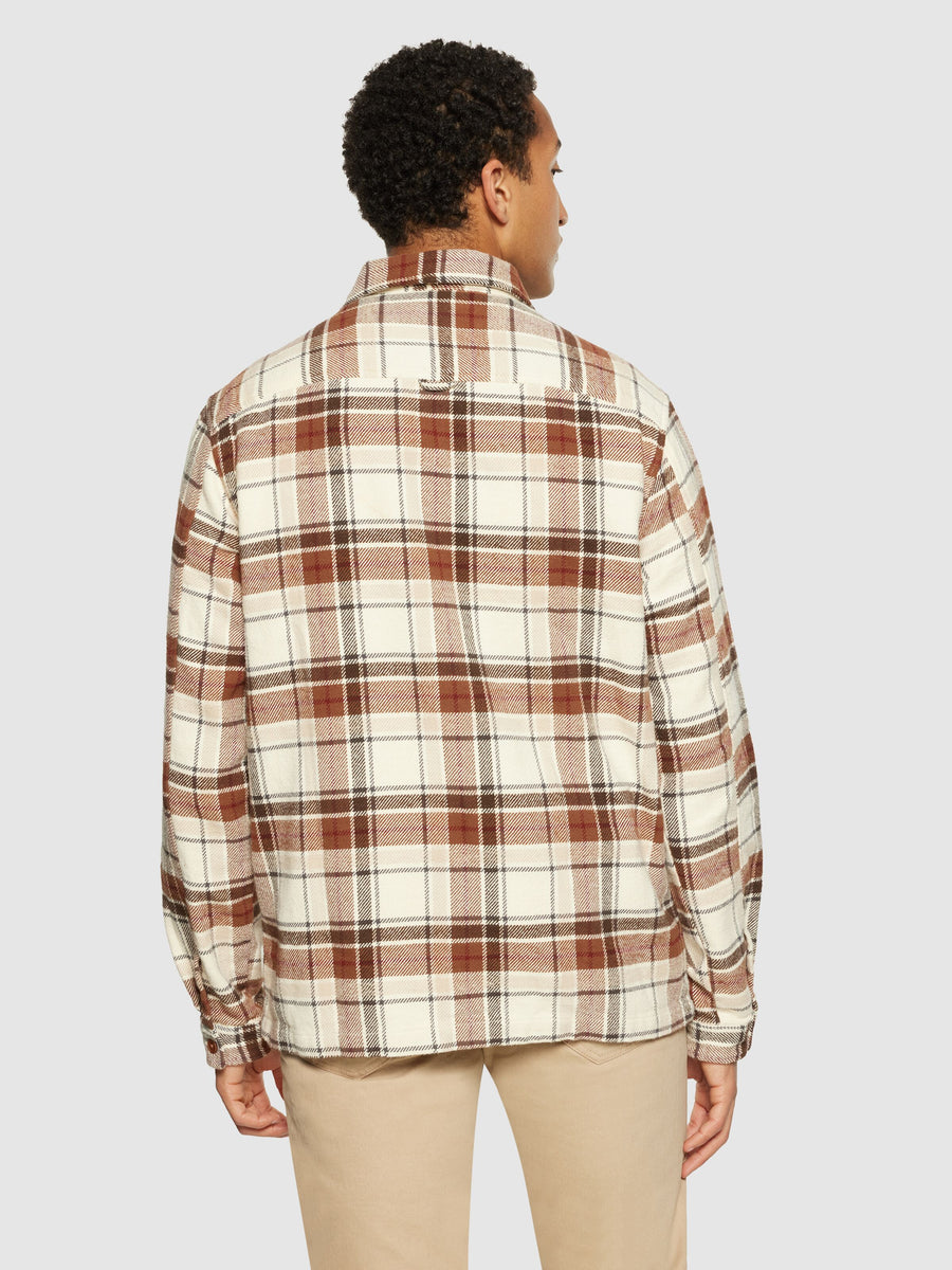 Knowledge Cotton Organic Cotton Checked Flannel Shirt GOTS Beige check