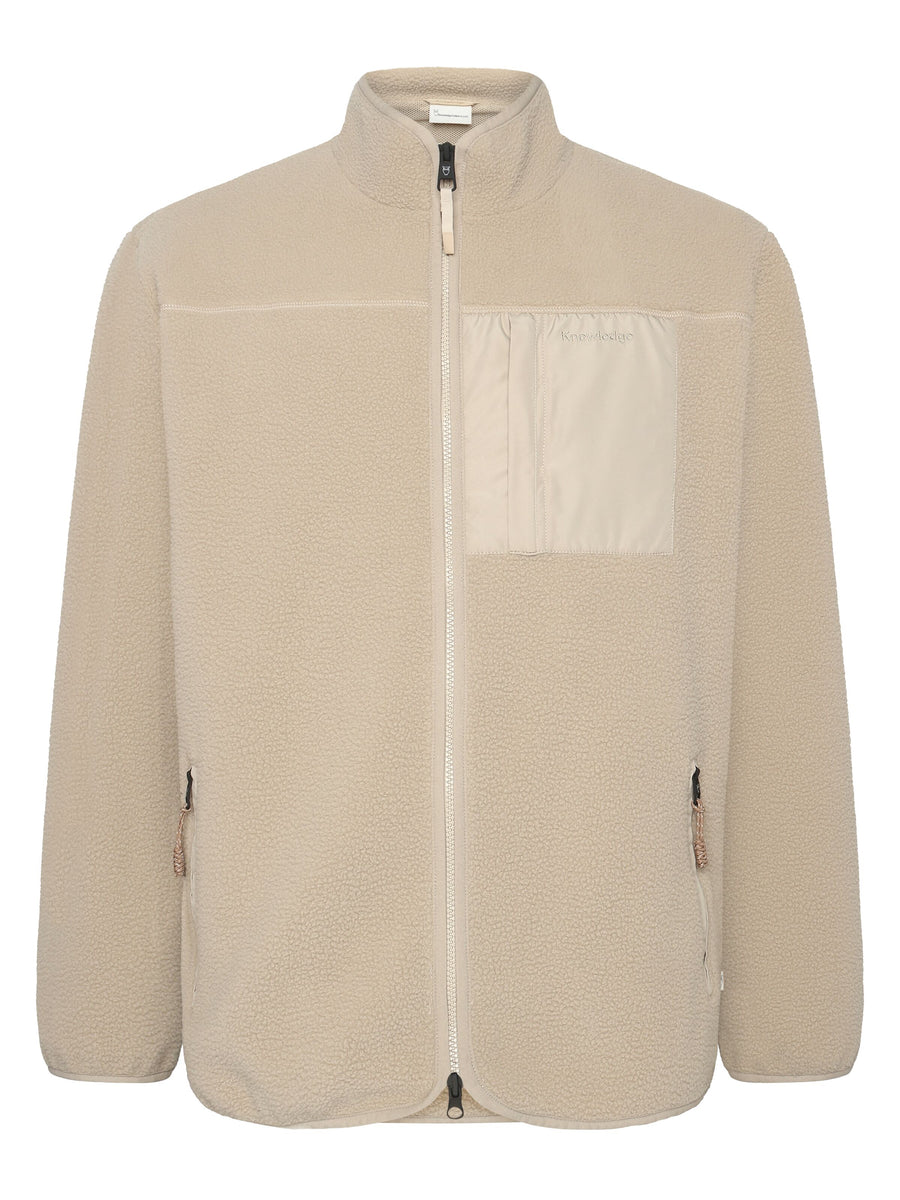 Knowledge Cotton Loose Fit Zip Fleece - GRS/Vegan Light feather gray