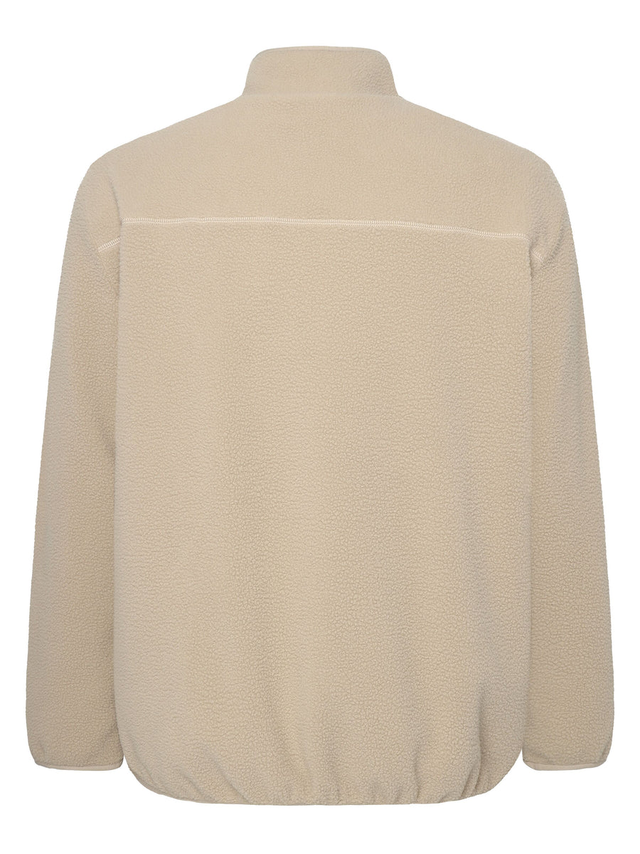 Knowledge Cotton Loose Fit Zip Fleece - GRS/Vegan Light feather gray