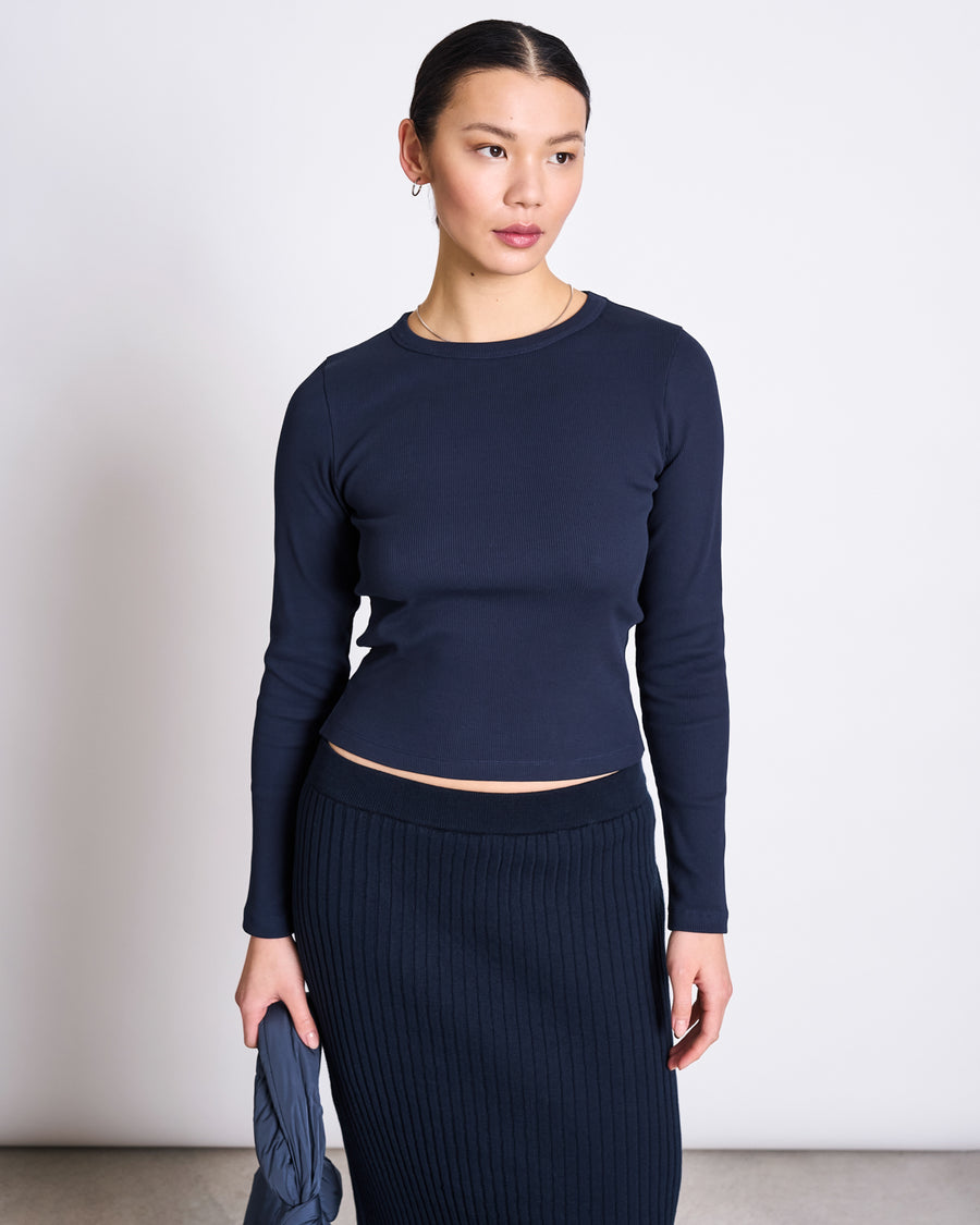 Jan N June RIB LONGSLEEVE MURI NIGHTFALL GOTS