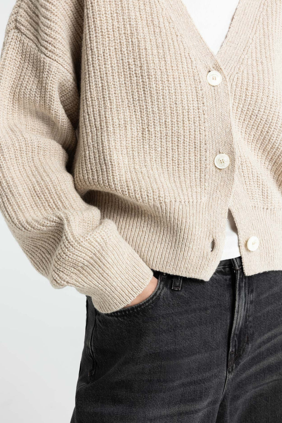 Kings of Indigo Cardigan DECIMA Fog