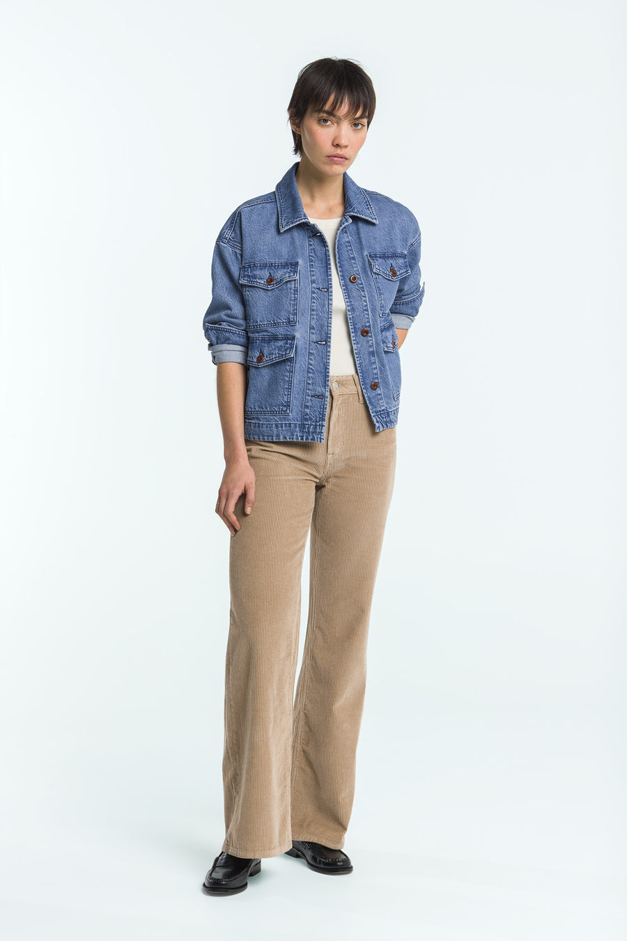 Kings of Indigo Cordhose Jane silver mink