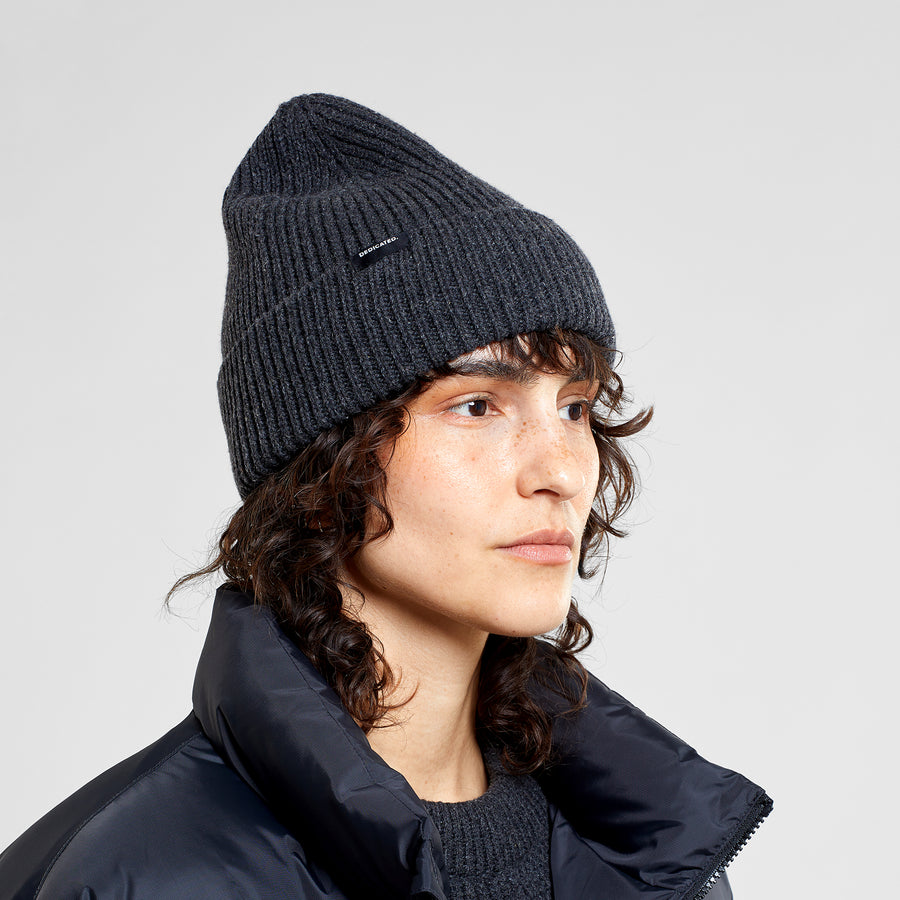 Dedicated Beanie Hemavan Wool Dark Grey Melange