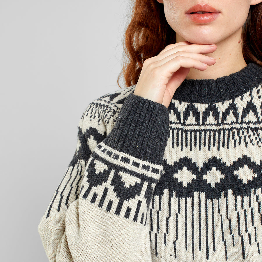 Dedicated Sweater Senja Fair Isle Pearl White