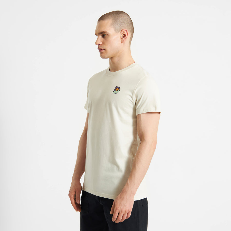 Dedicated T-shirt Stockholm Mountain Logo Oat White