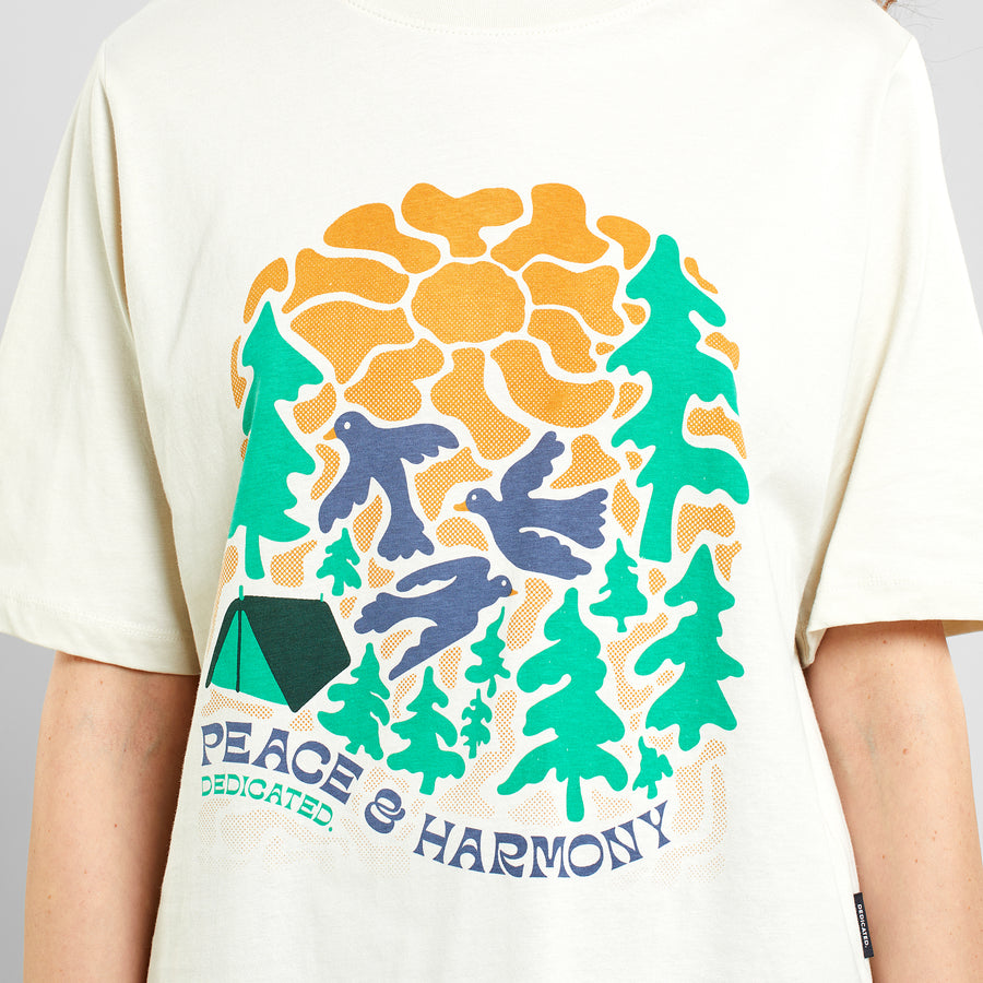 Dedicated T-shirt Vadstena Peace and Harmony Oat White