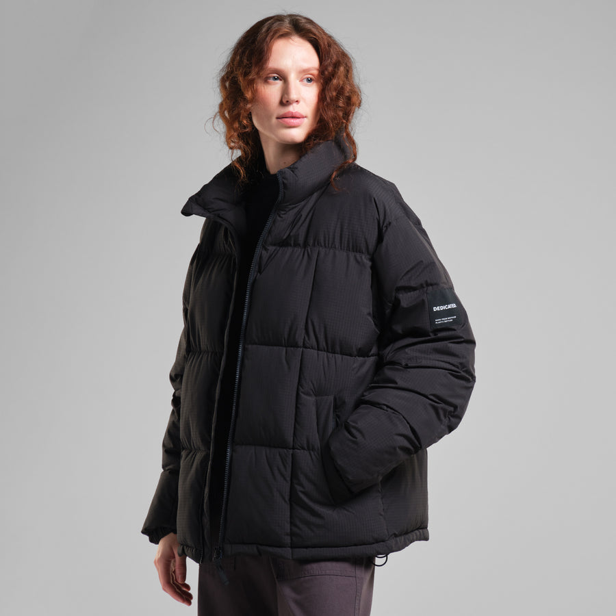 Dedicated Puffer Jacket Sorsele Square Quilt Black