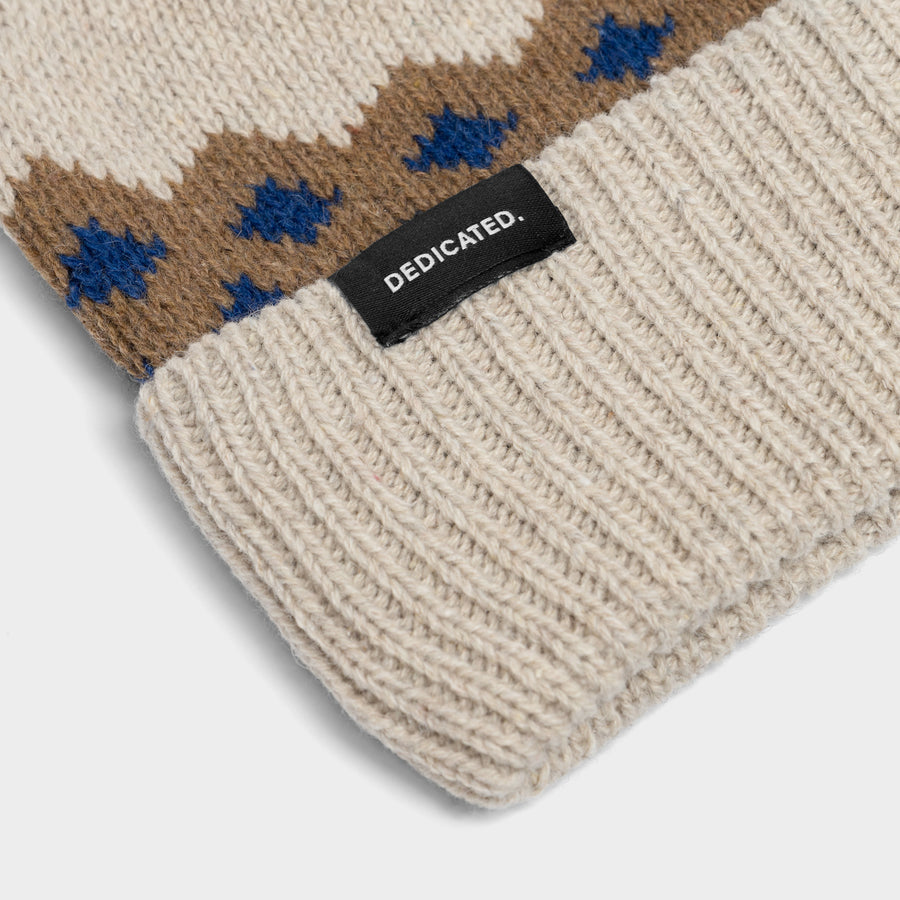 Dedicated Beanie Hemavan Wool Fair Isle Pearl White