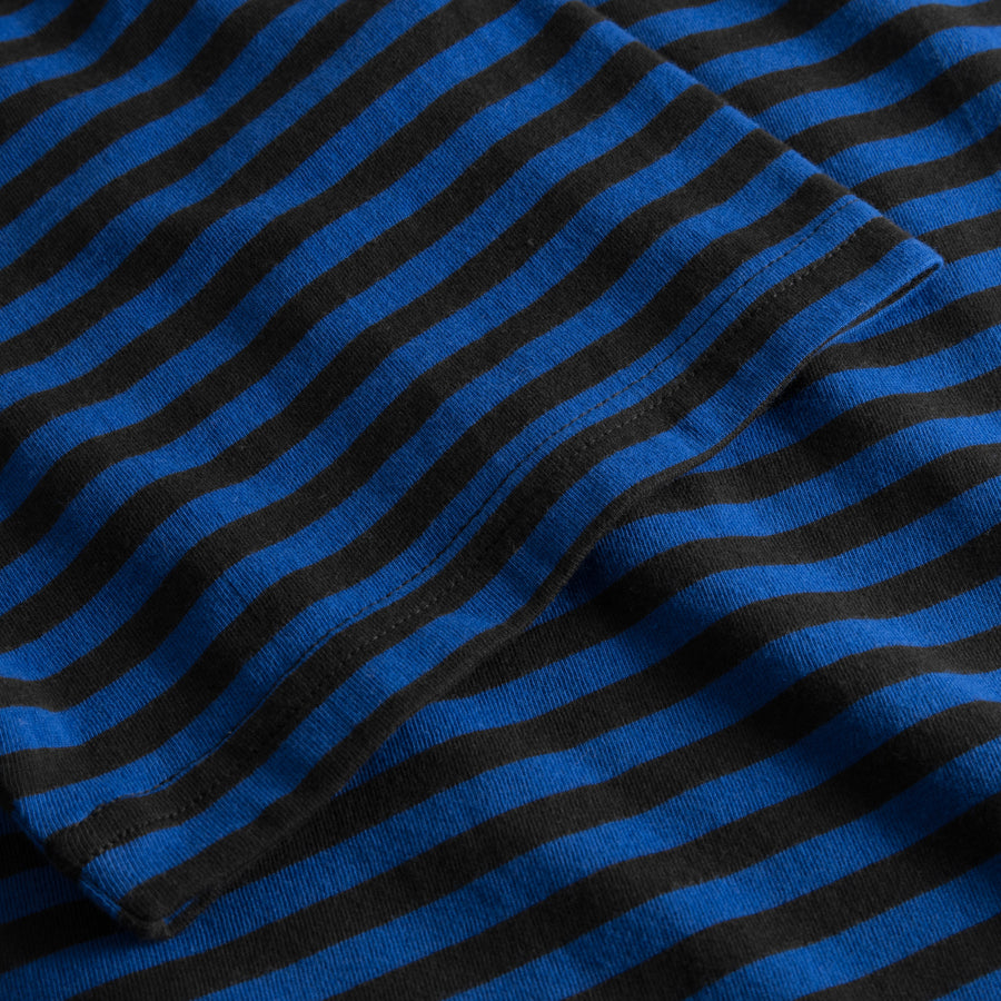 Dedicated T-shirt Stockholm Stripes Black/Surf Blue