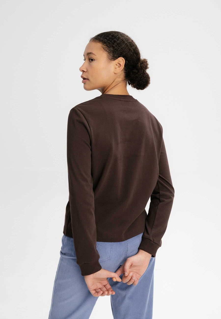 Mela Langarmshirt schwer AASTHA dunkelbraun