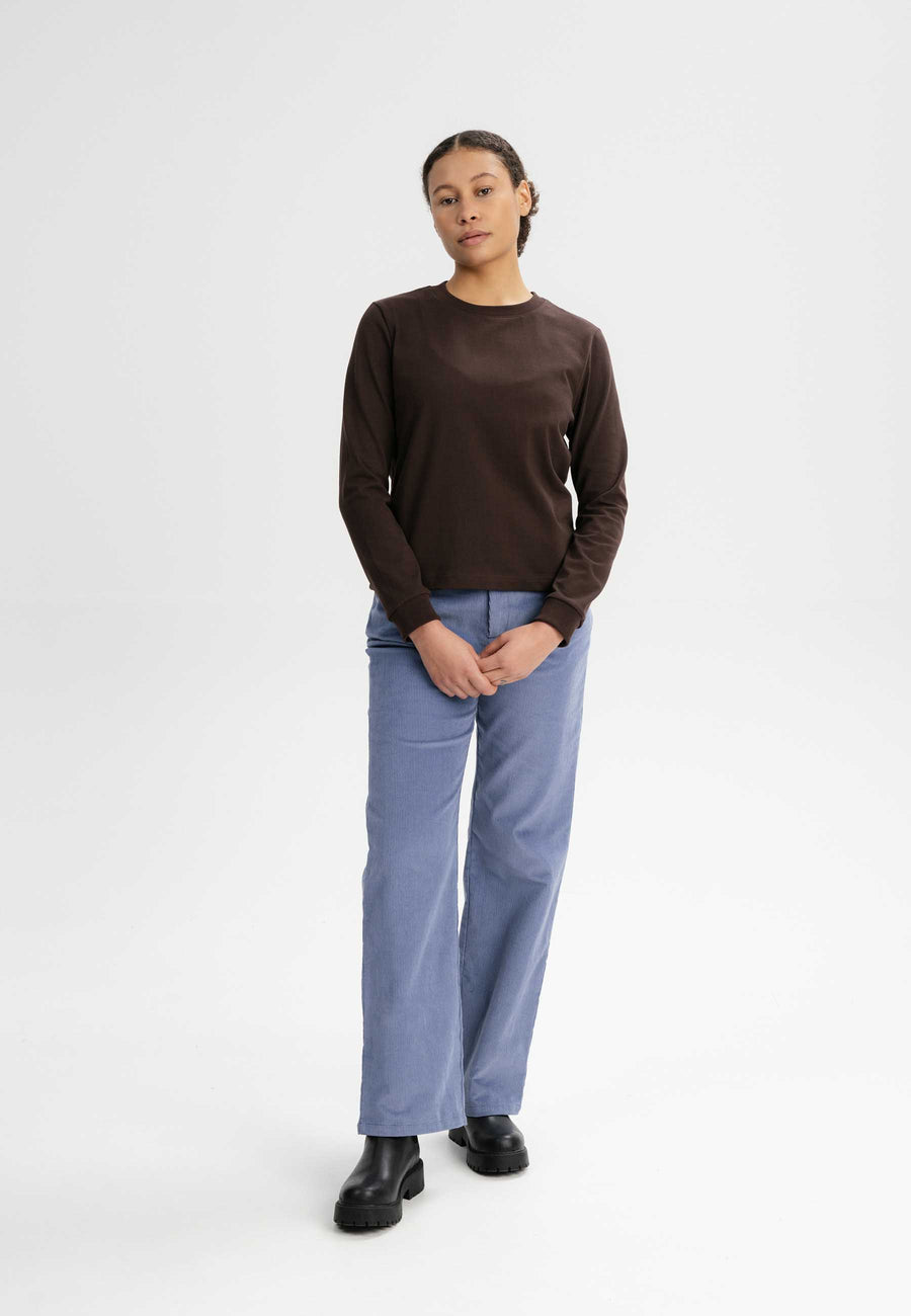 Mela Langarmshirt schwer AASTHA dunkelbraun