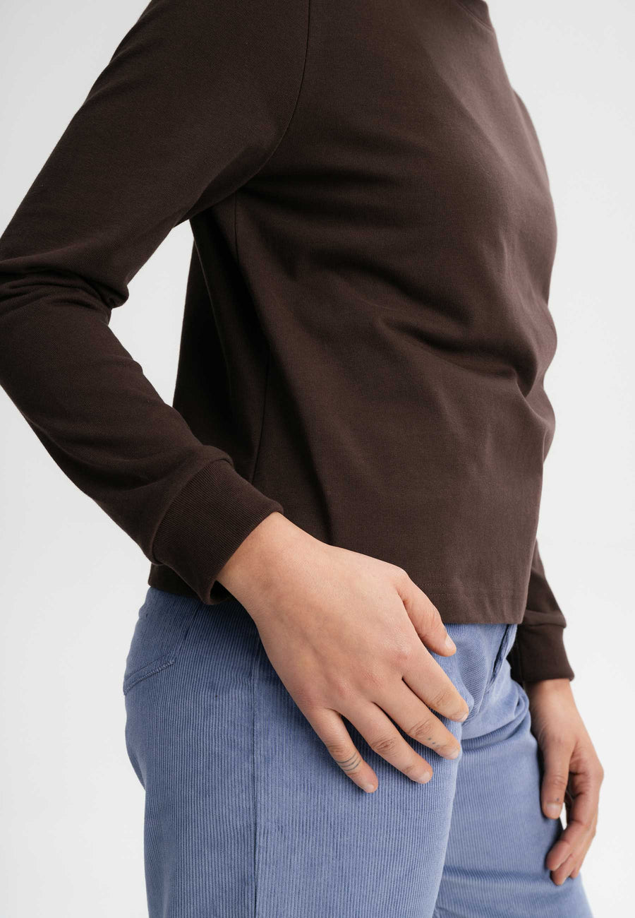 Mela Langarmshirt schwer AASTHA dunkelbraun