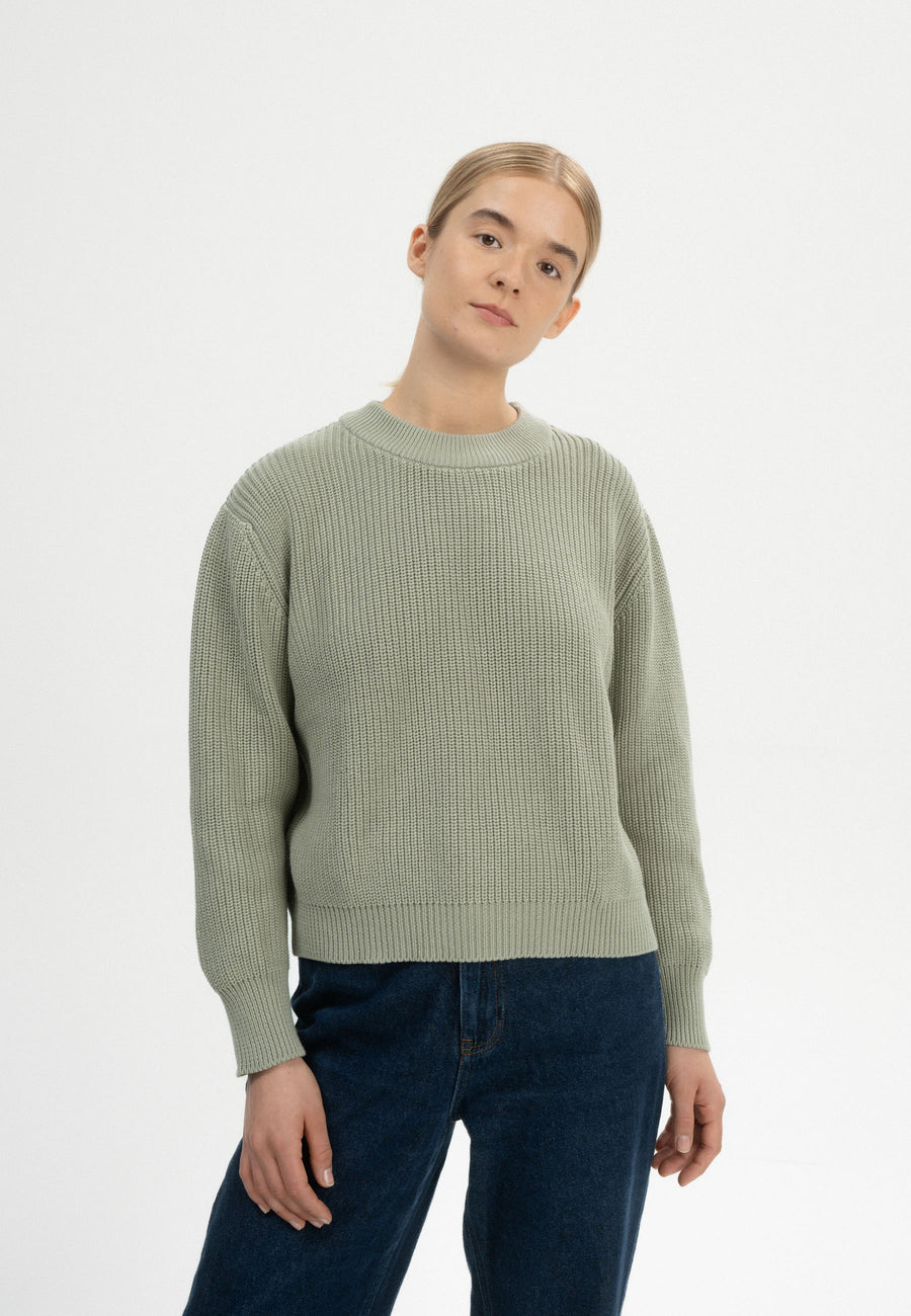 Mela Rippstrick Pullover ADAH green clay
