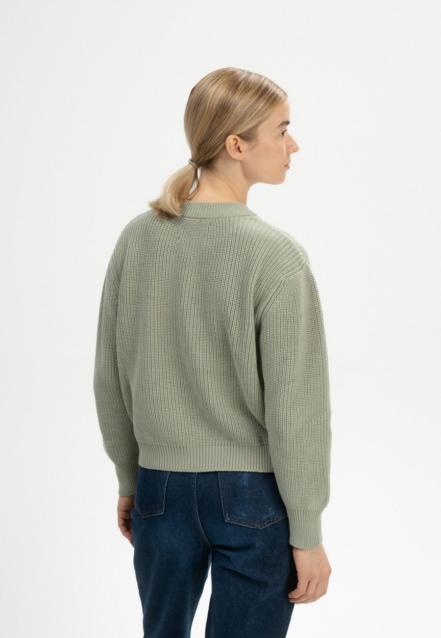 Mela Rippstrick Pullover ADAH green clay