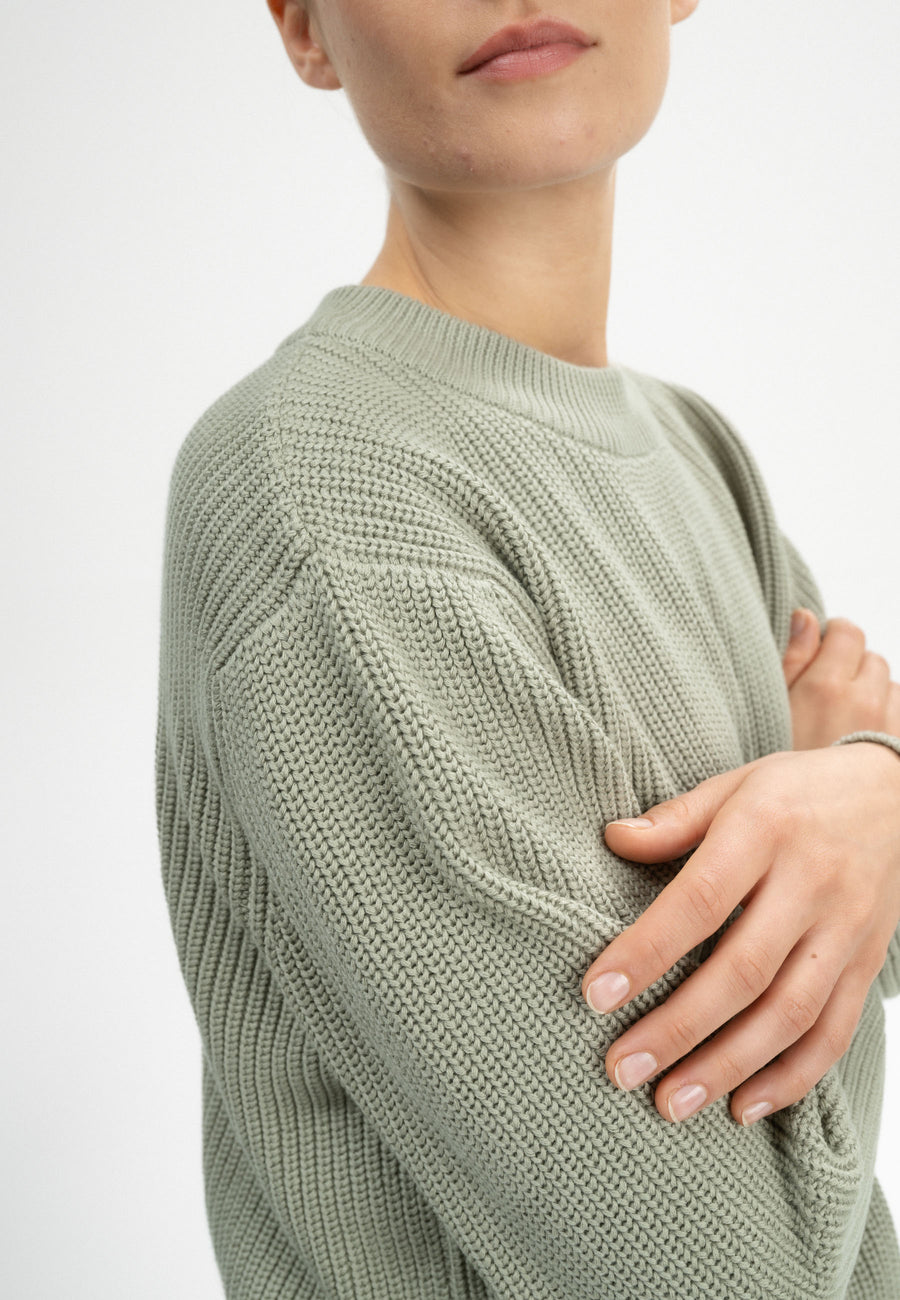 Mela Rippstrick Pullover ADAH green clay