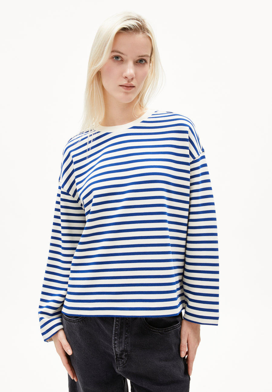 Armedangels Pullover FRANKAA MAARLEN STRIPE undyed-lapis blue