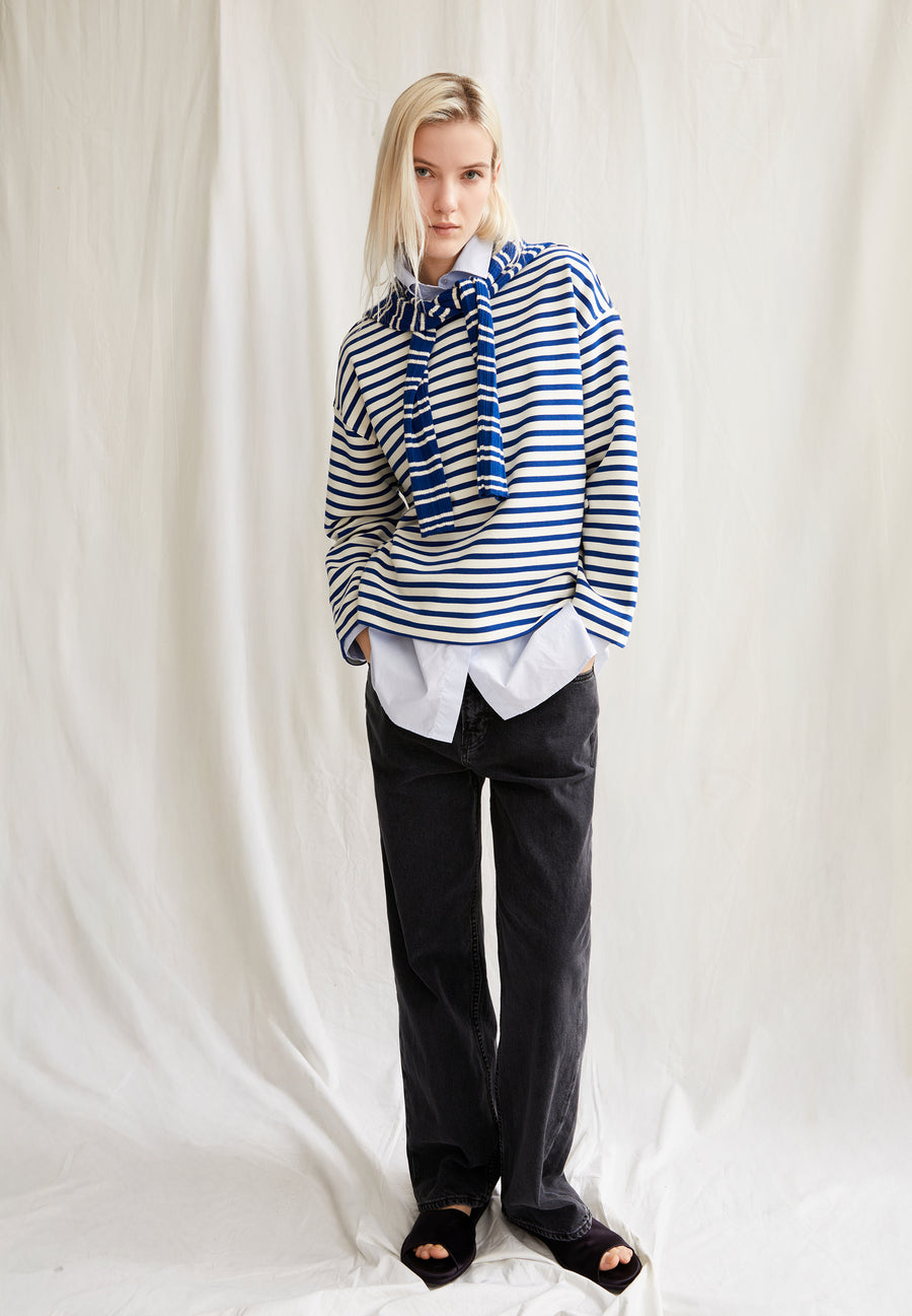 Armedangels Pullover FRANKAA MAARLEN STRIPE undyed-lapis blue