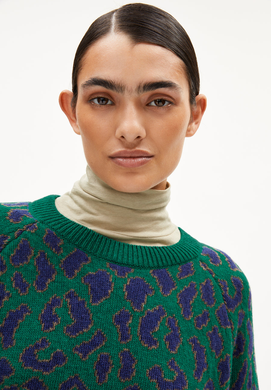 Armedangels Strick Pullover Diliriaa Leopaa emerald green