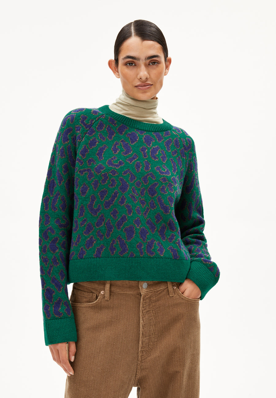 Armedangels Strick Pullover Diliriaa Leopaa emerald green