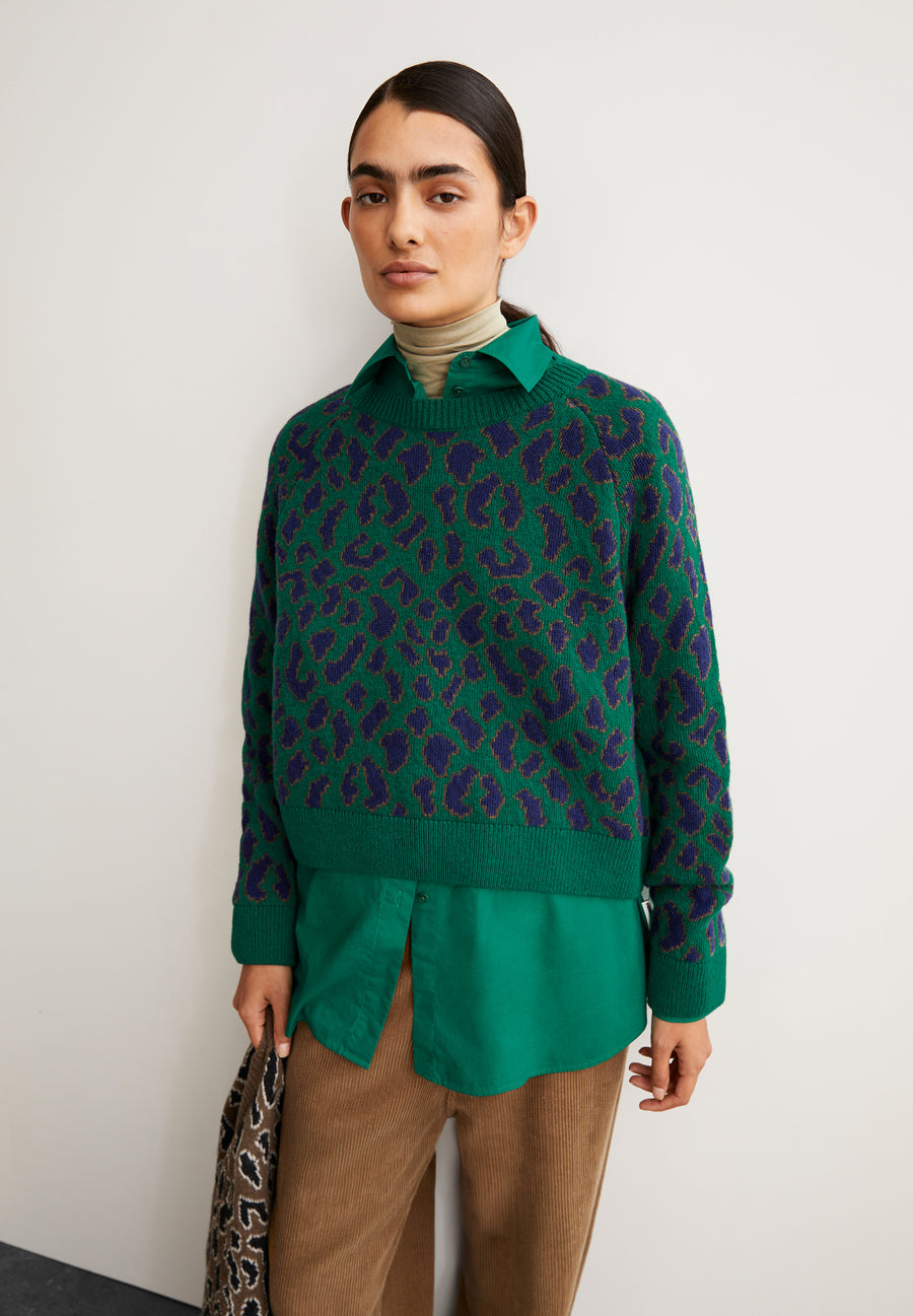 Armedangels Strick Pullover Diliriaa Leopaa emerald green