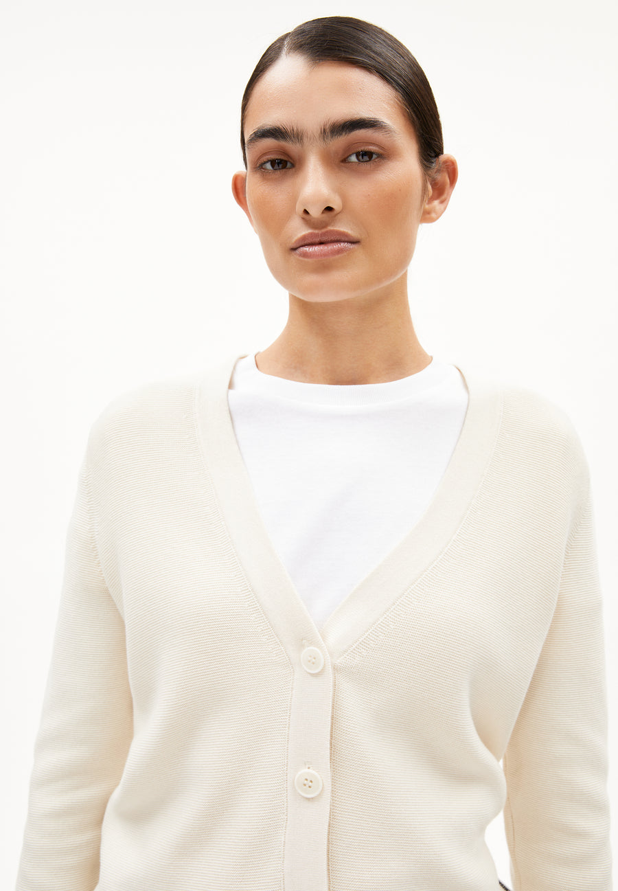 Armedangels Strick Cardigan Menaal Links Links oatmilk