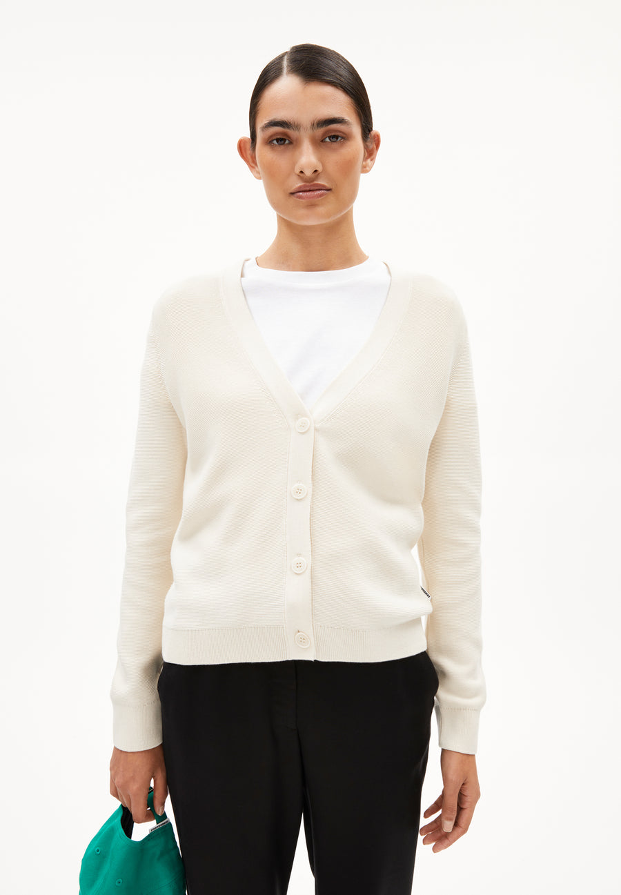 Armedangels Strick Cardigan Menaal Links Links oatmilk