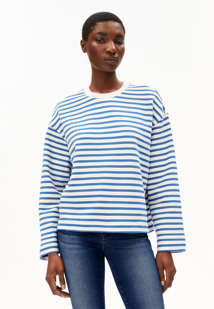 Armedangels Sweatshirt Frankaa Maarlen Stripe undyed-dark morning