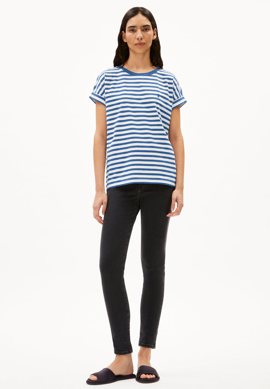 Armedangels T-Shirt Idaara Stripes white-dark morning