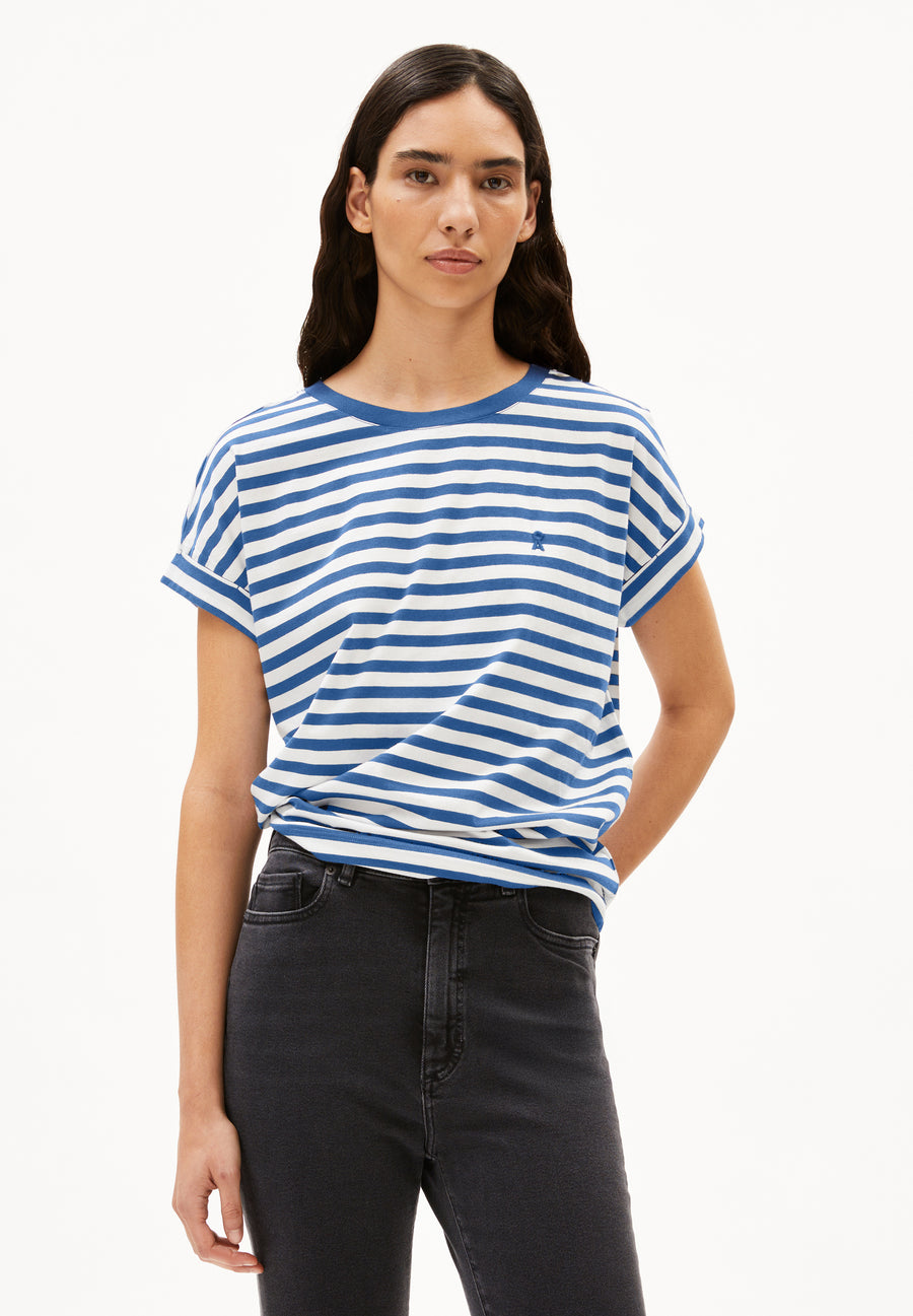 Armedangels T-Shirt Idaara Stripes white-dark morning