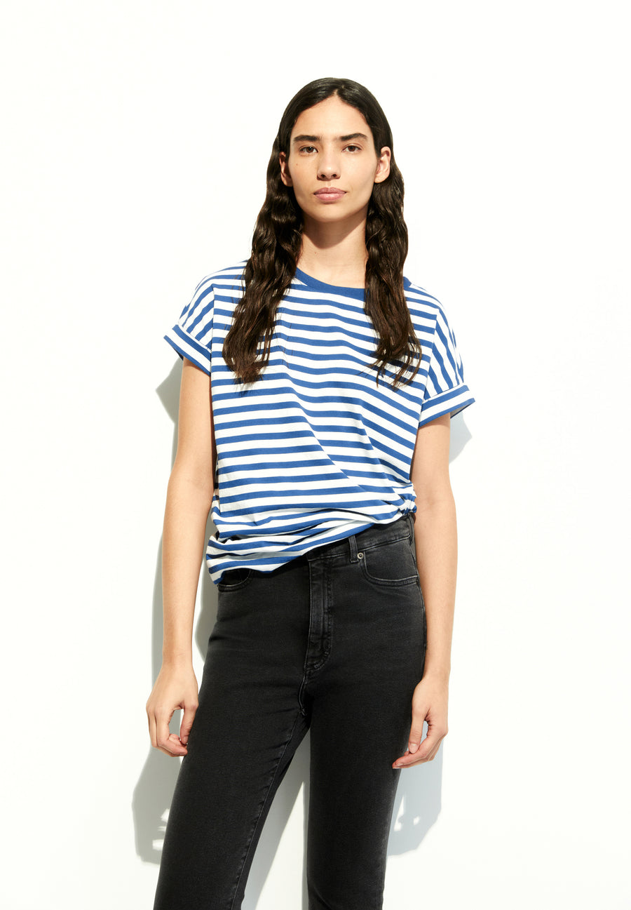 Armedangels T-Shirt Idaara Stripes white-dark morning